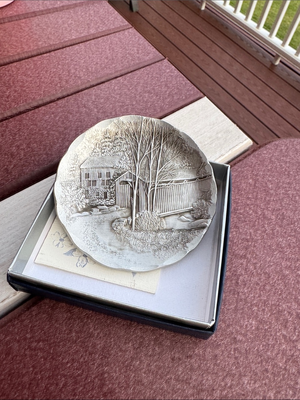 Wendell August Embossed Silver Scenic Wall Plaque - Classic Home Accent